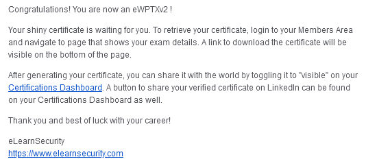 Result Email