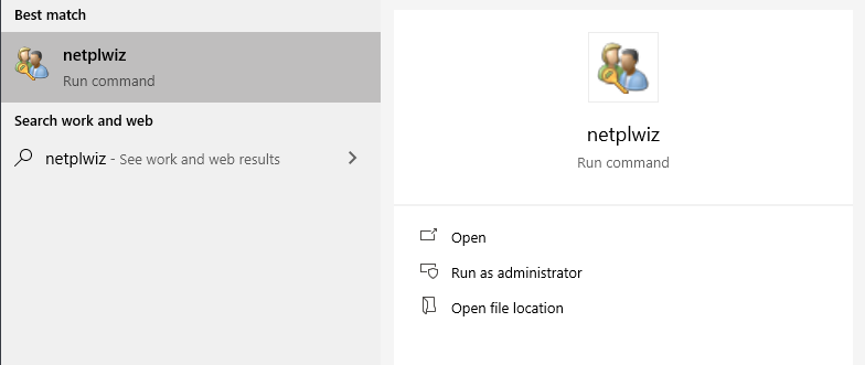 netplwiz